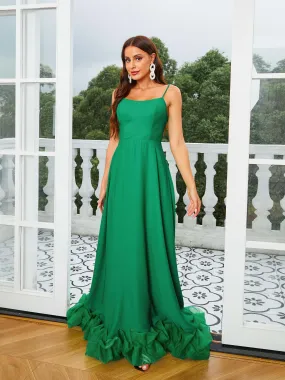 Spaghetti Straps Sweetheart Green Prom Dress RM21049