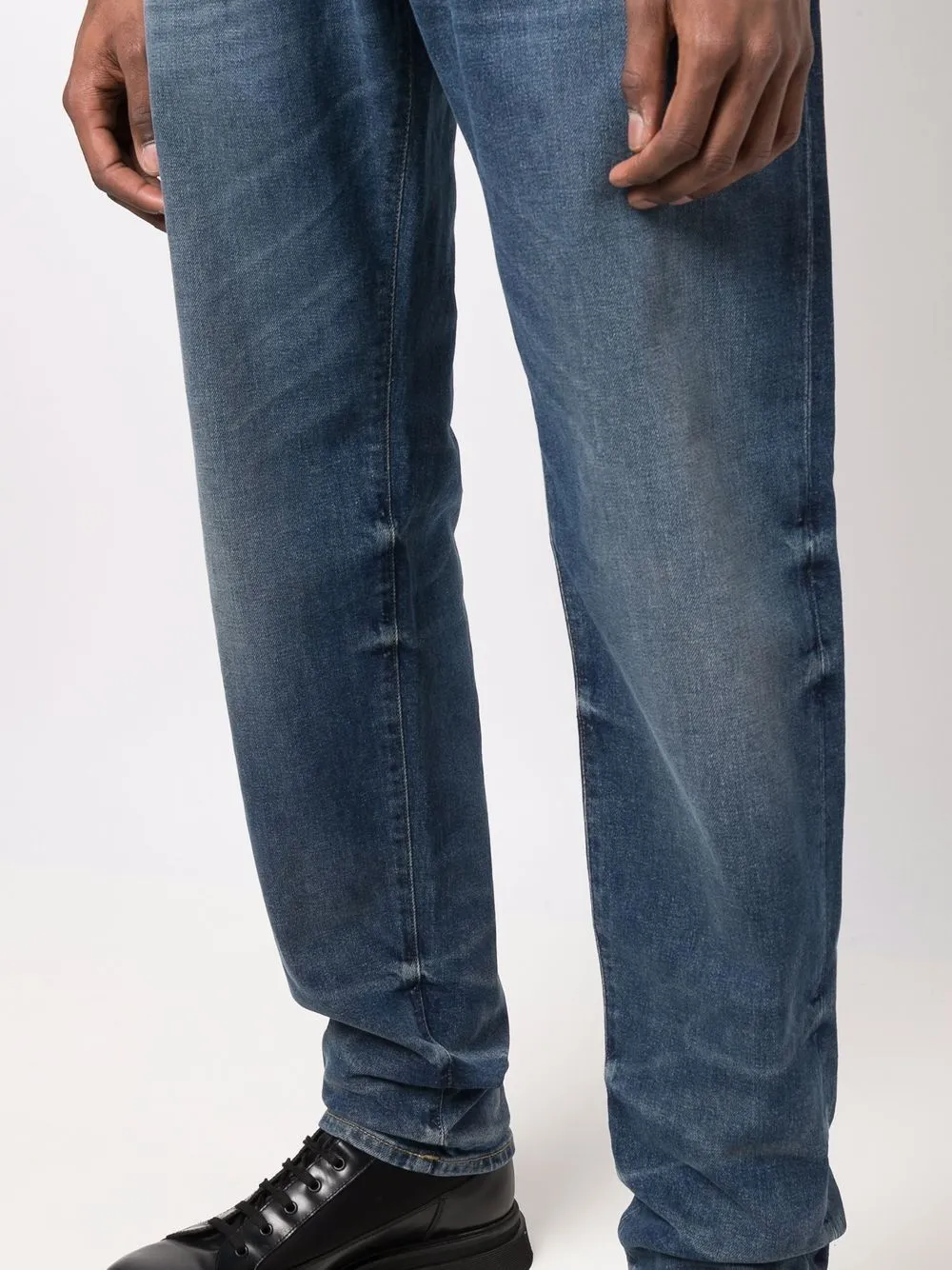 STRAIGHT BAGGY LEG JEANS VIN BLU.