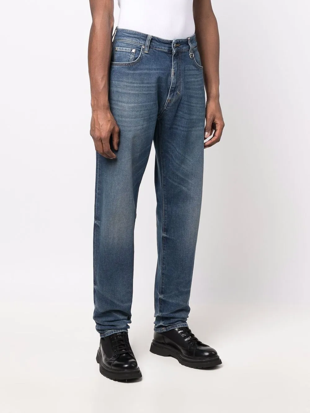 STRAIGHT BAGGY LEG JEANS VIN BLU.