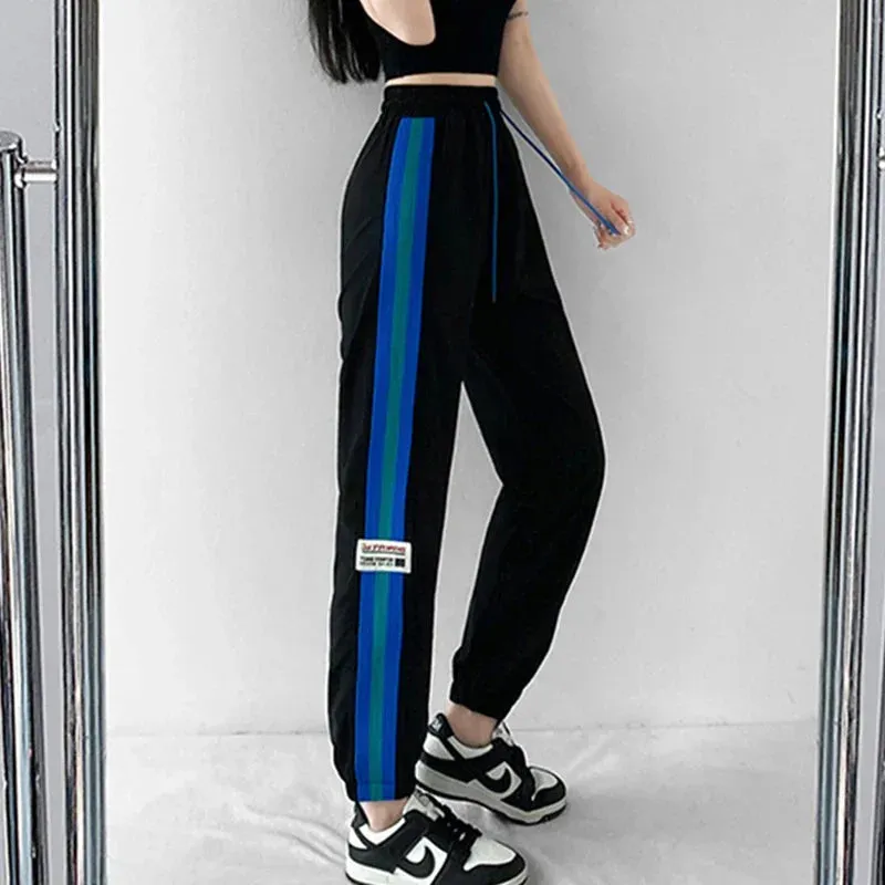 Striped Patchwork Gym Breathable Jogging Sweatpants