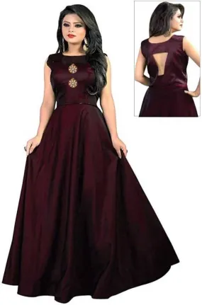 Stylish Taffeta Satin Designer Gown