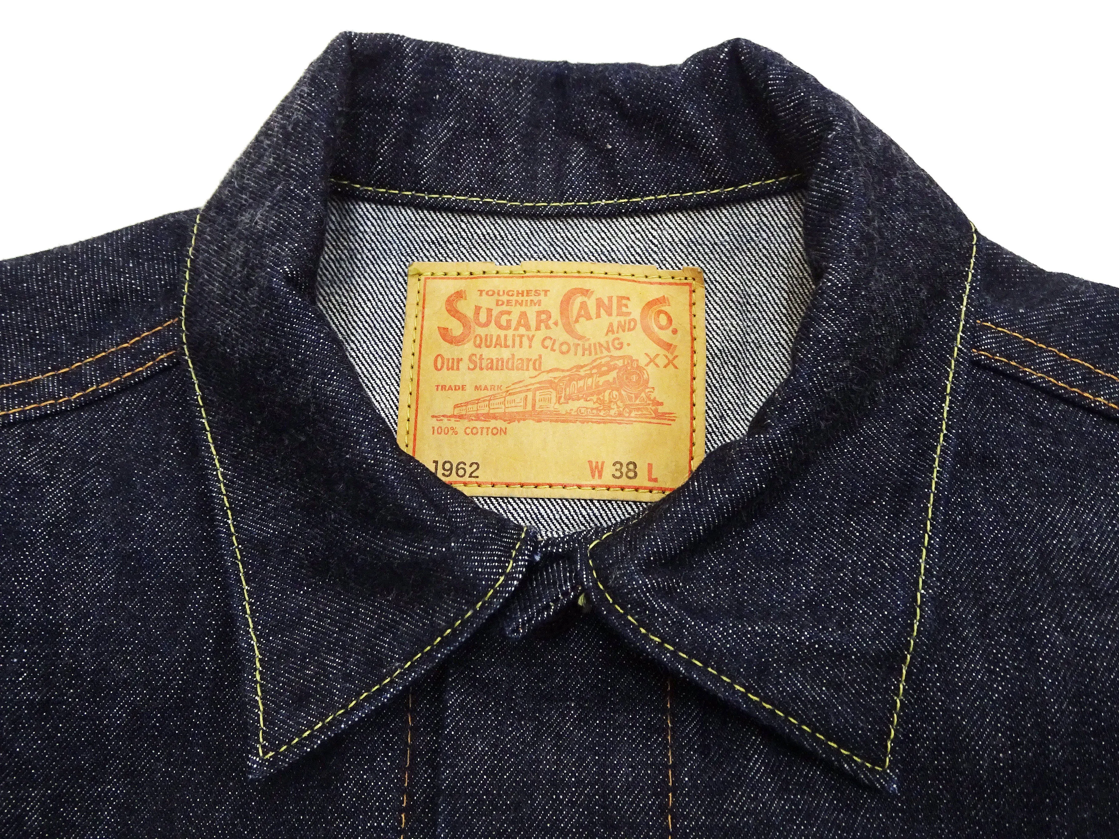 Sugar Cane Denim Jacket Men's 1962 Type 3 Style Jean Jacket SC12962 One-Wash