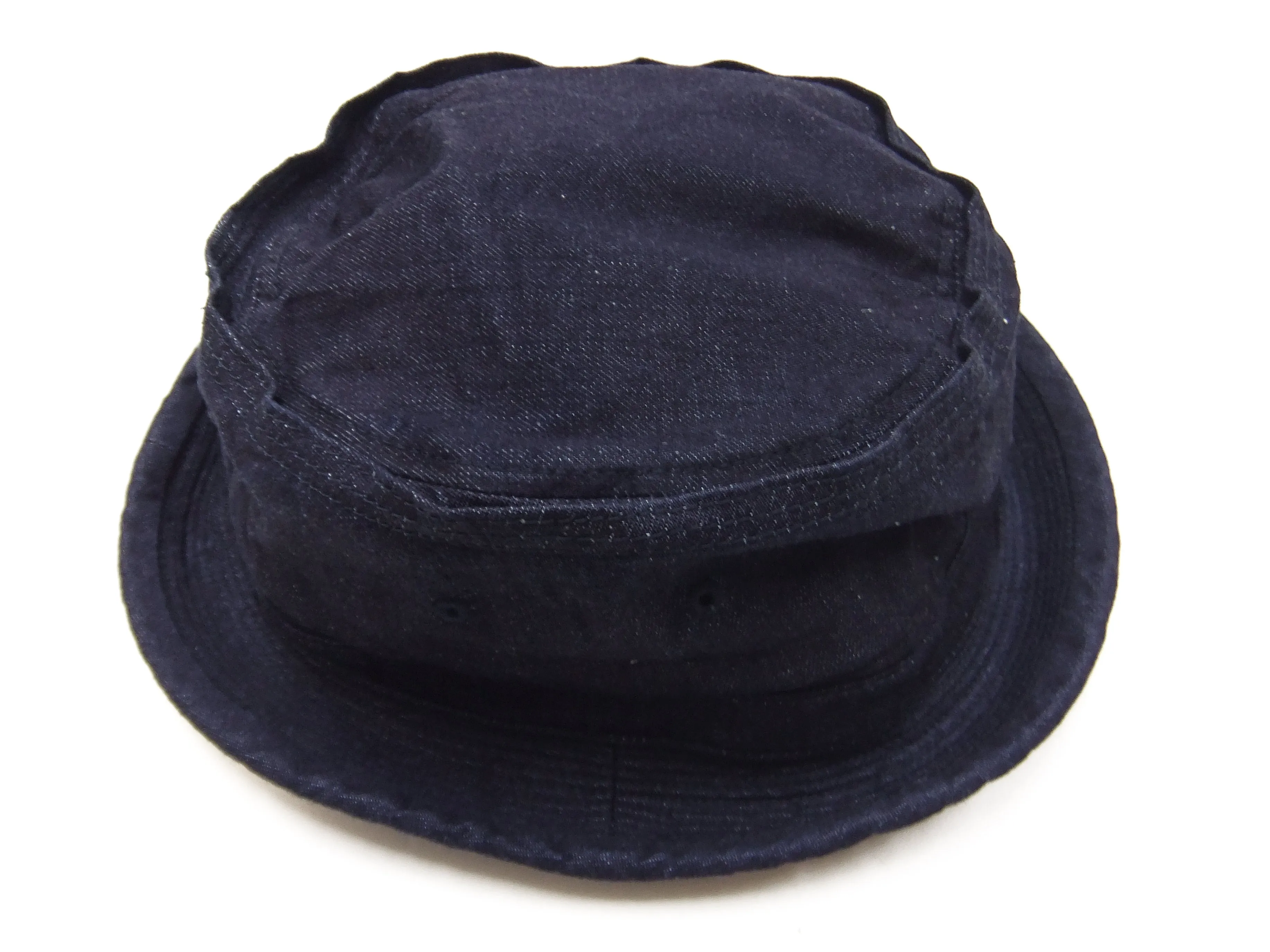 Sugar Cane Denim Pork Pie Hat Men's Casual Upturned Short Brim Porkpie Hat SC02466 Indigo Denim