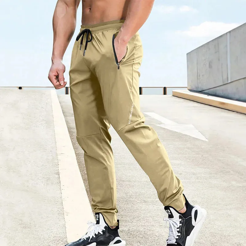 Summer Men's Stretch Sweatpants Elastic Waist Jogger Men's Pants Outdoor Training Fitness Breathable Pants Men's Casual Pants