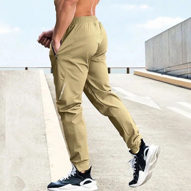 Summer Men's Stretch Sweatpants Elastic Waist Jogger Men's Pants Outdoor Training Fitness Breathable Pants Men's Casual Pants