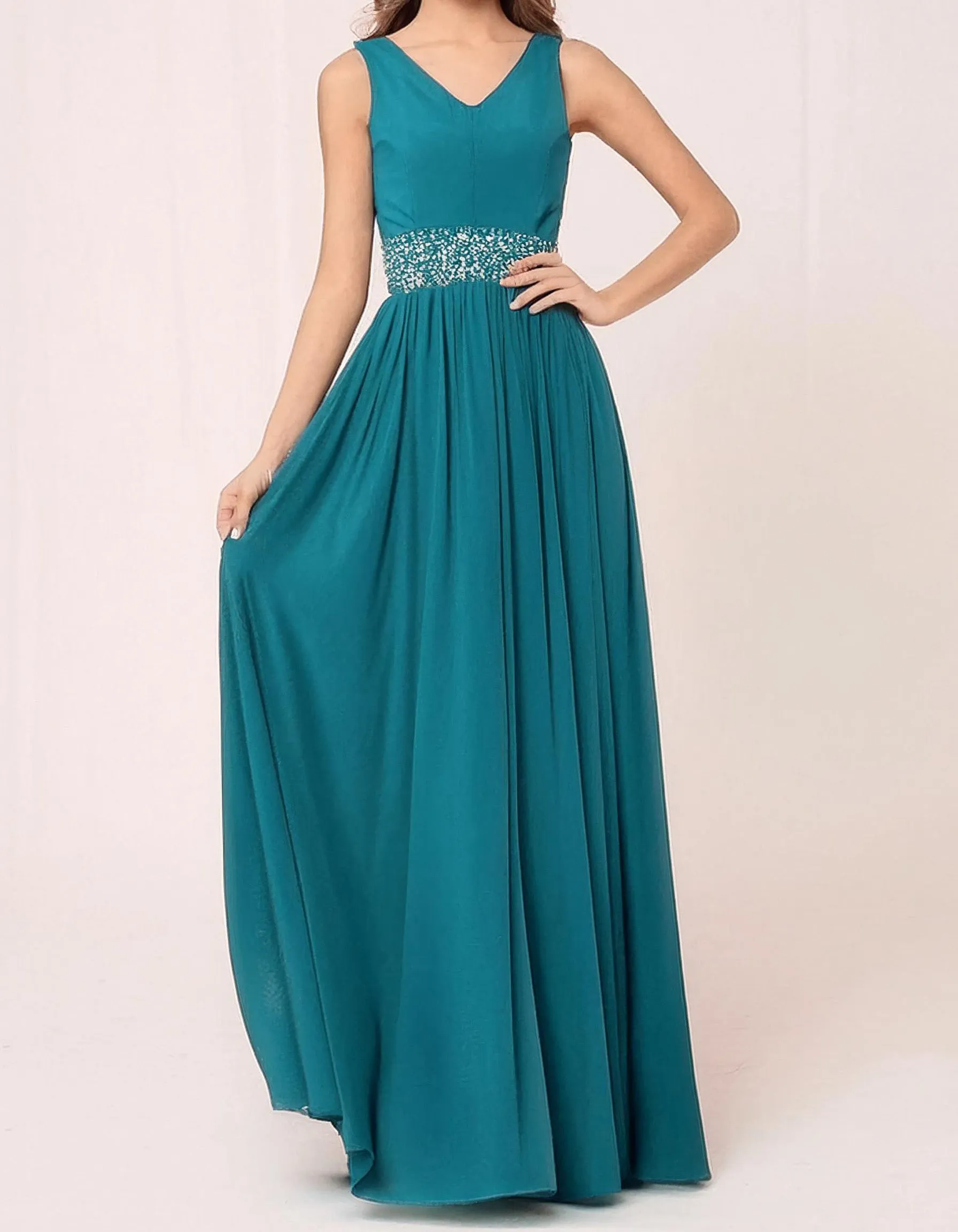 Turquoise Elegance Evening Gown