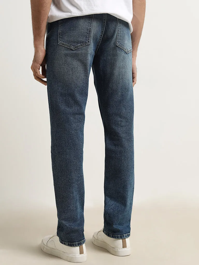 WES Casuals Blue Faded Slim - Fit Mid - Rise Jeans