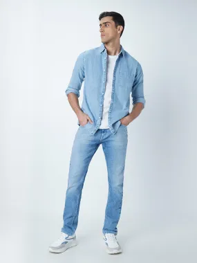 WES Casuals Blue Slim - Fit Mid Rise Jeans