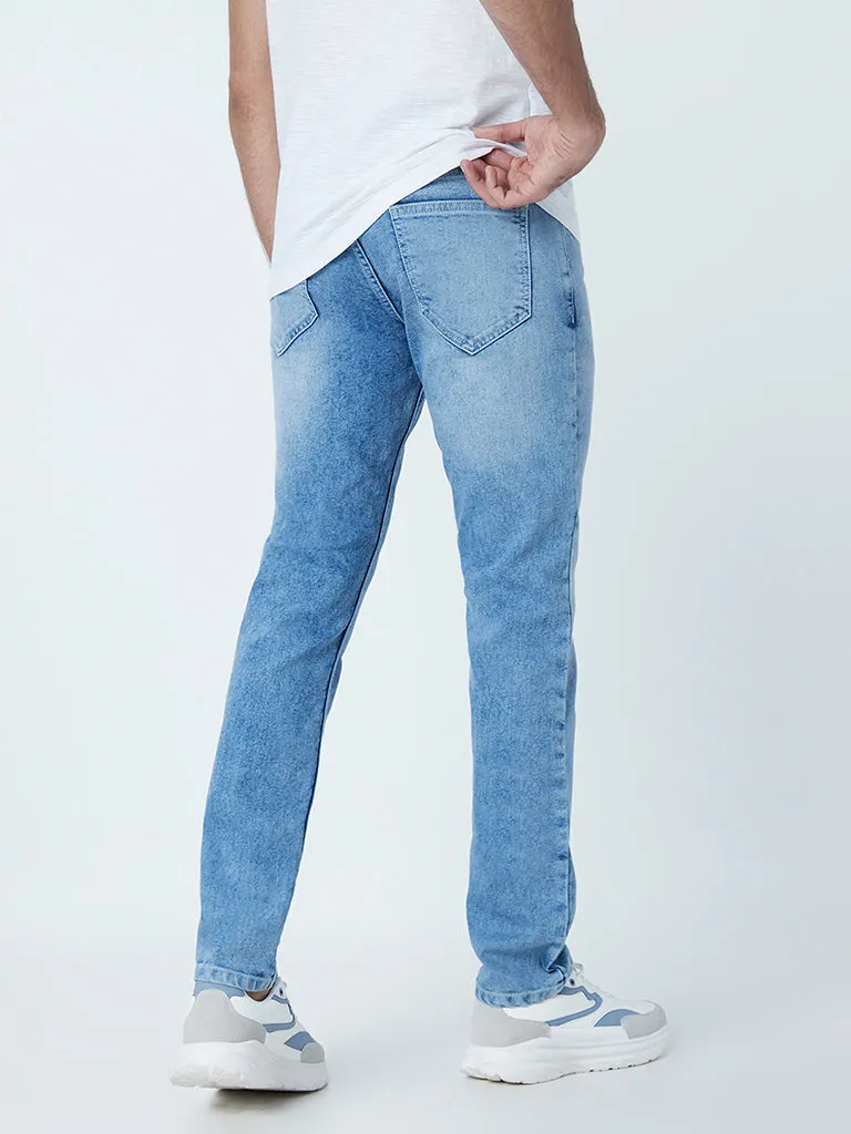 WES Casuals Blue Slim - Fit Mid Rise Jeans