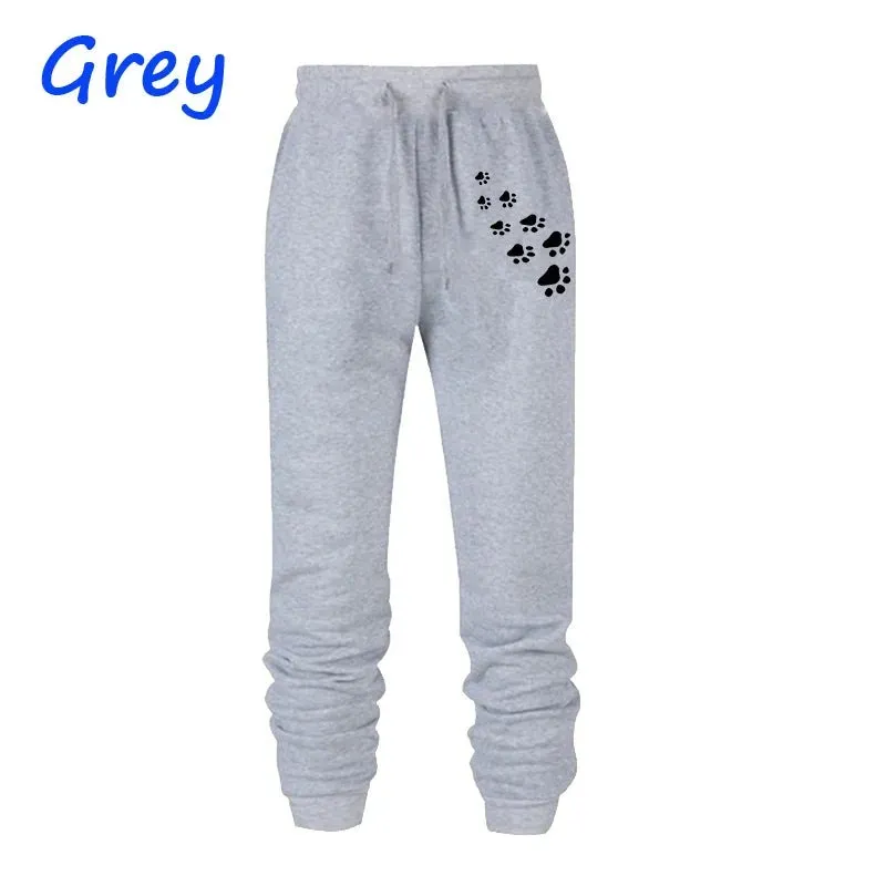 Women's Cat Paw Print Jogger Sweatpants - Outdoor Fitness & Casual Wear