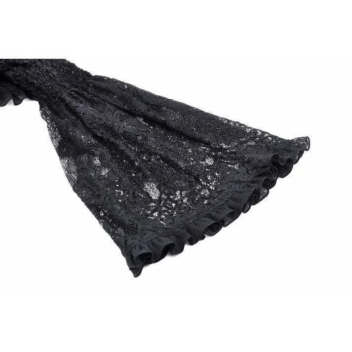 Women's Gothic Ruffled Lace Strap Cape