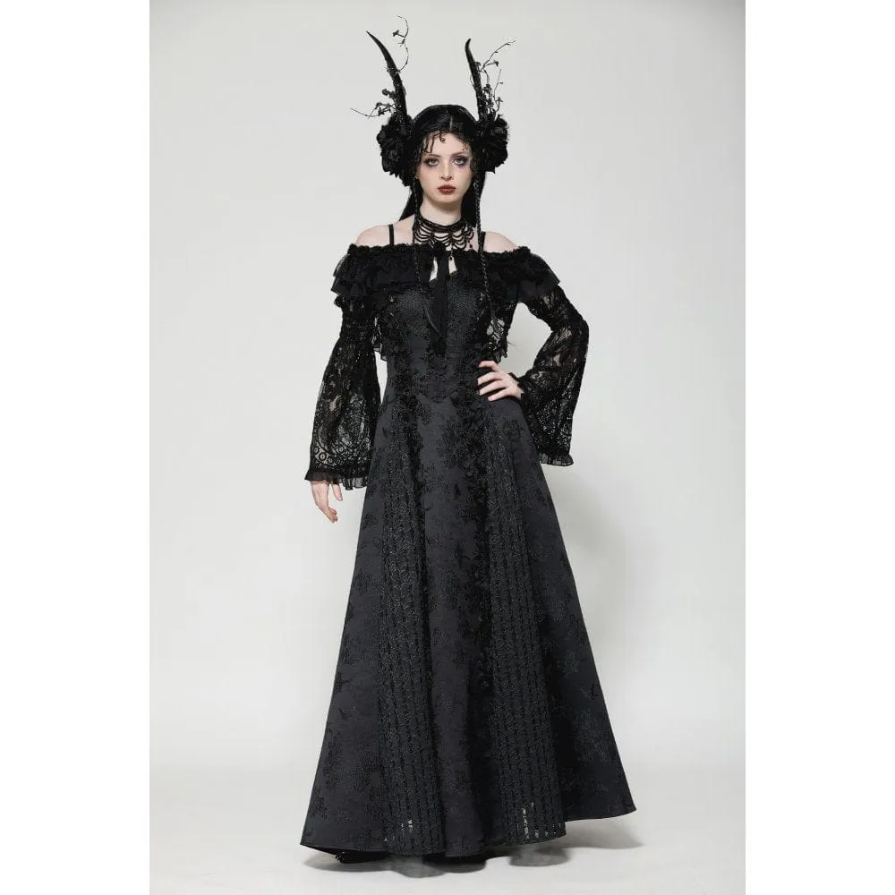 Women's Gothic Ruffled Lace Strap Cape