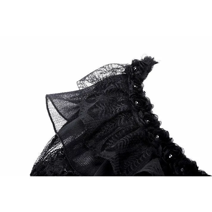 Women's Gothic Ruffled Lace Strap Cape