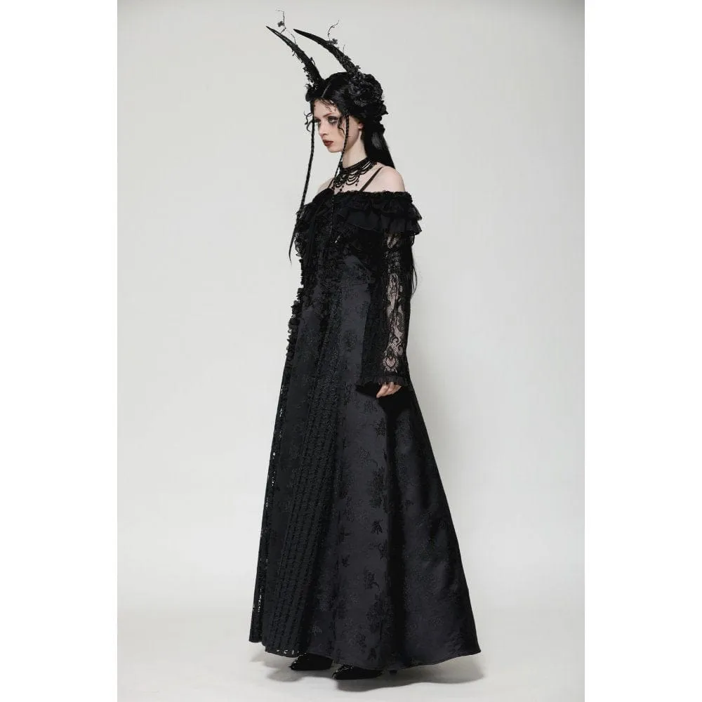 Women's Gothic Ruffled Lace Strap Cape