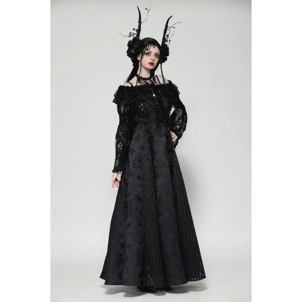 Women's Gothic Ruffled Lace Strap Cape