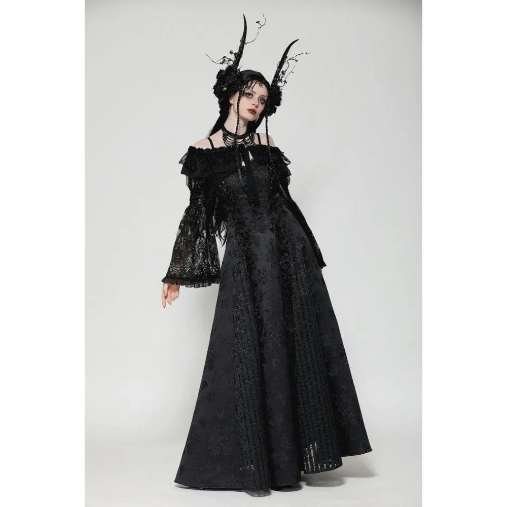 Women's Gothic Ruffled Lace Strap Cape