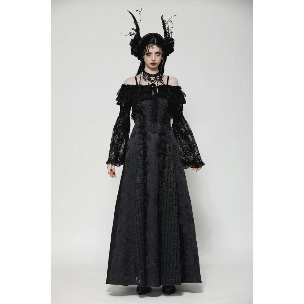 Women's Gothic Ruffled Lace Strap Cape