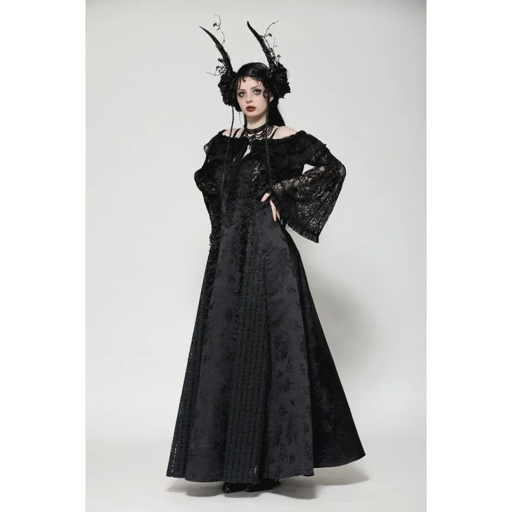 Women's Gothic Ruffled Lace Strap Cape