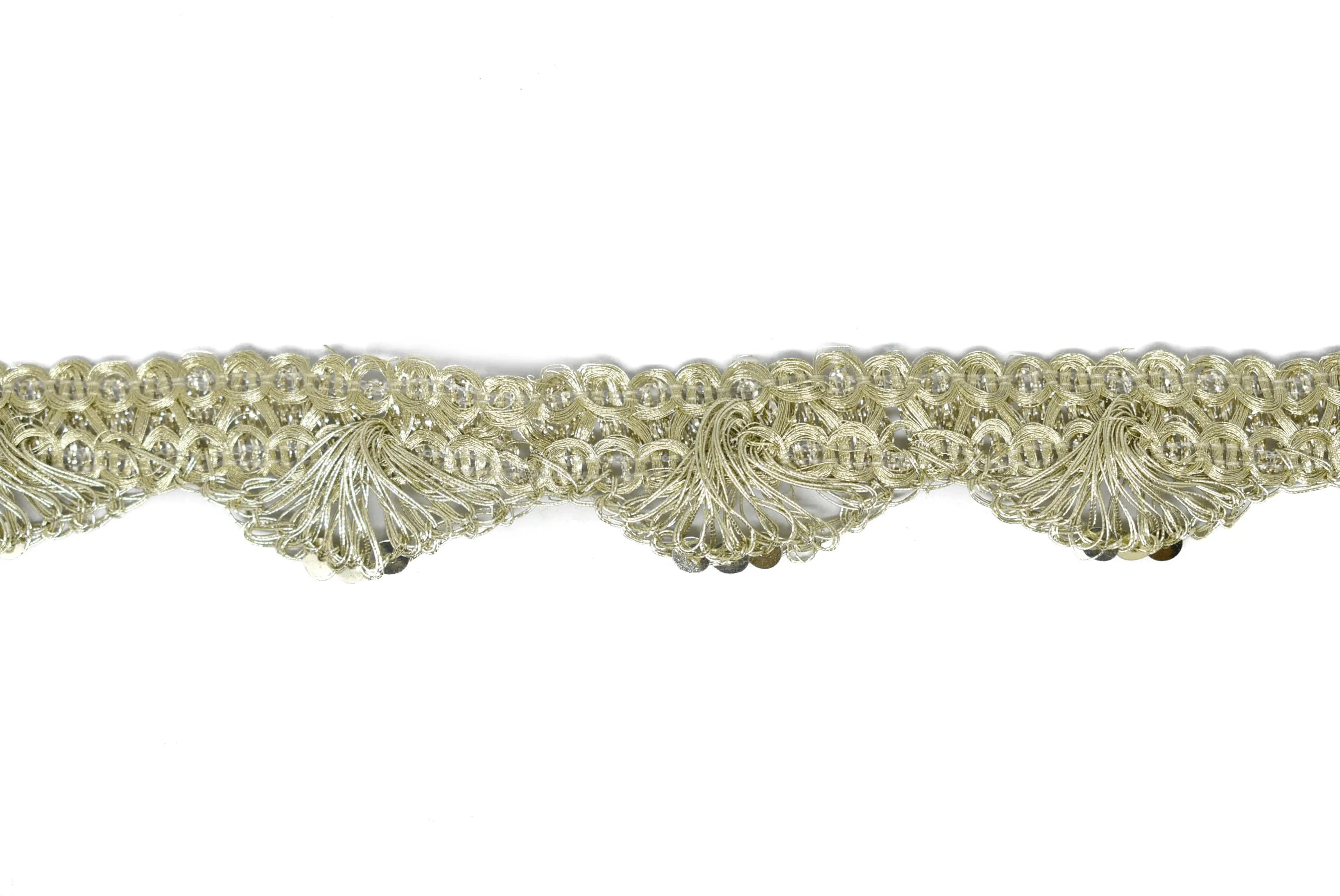 Woven Scalloped Metallic Trim 1" - 1 Yard