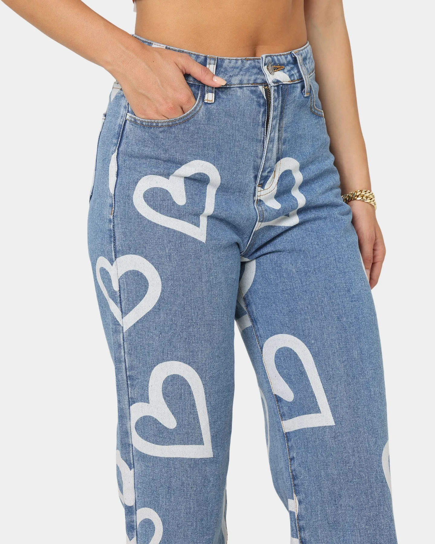 XXIII Women's Briony Love Heart Jeans Blue/White