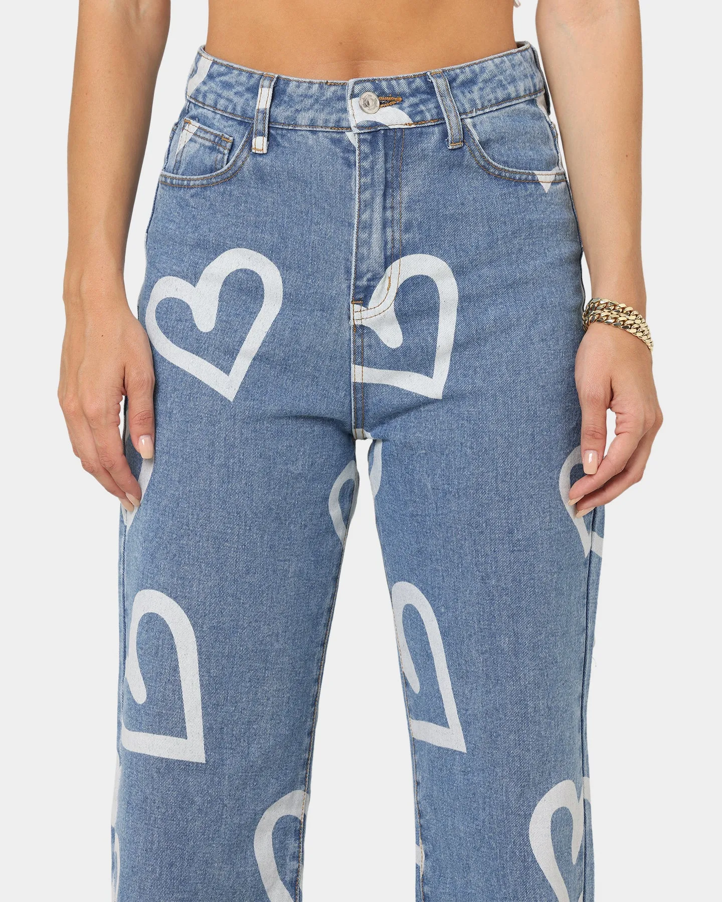 XXIII Women's Briony Love Heart Jeans Blue/White