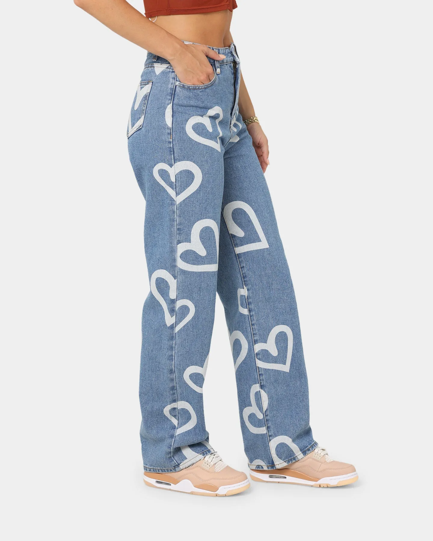 XXIII Women's Briony Love Heart Jeans Blue/White