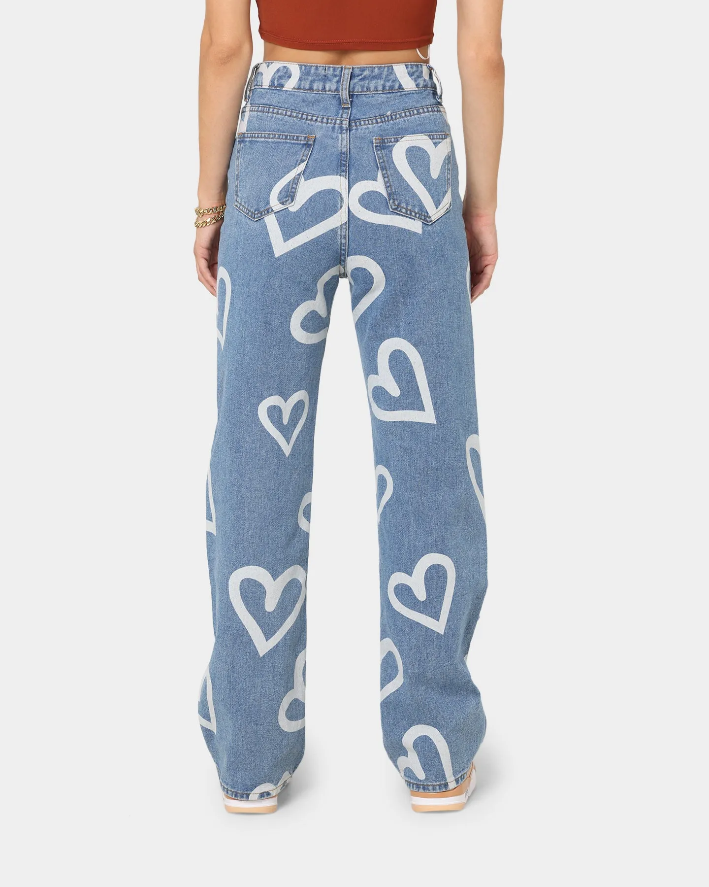 XXIII Women's Briony Love Heart Jeans Blue/White