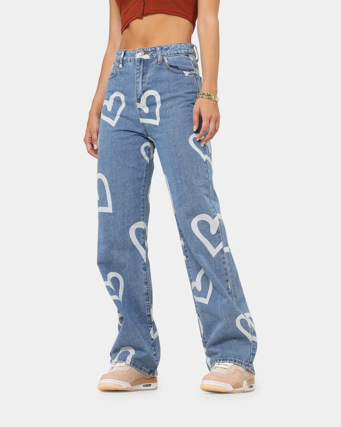 XXIII Women's Briony Love Heart Jeans Blue/White