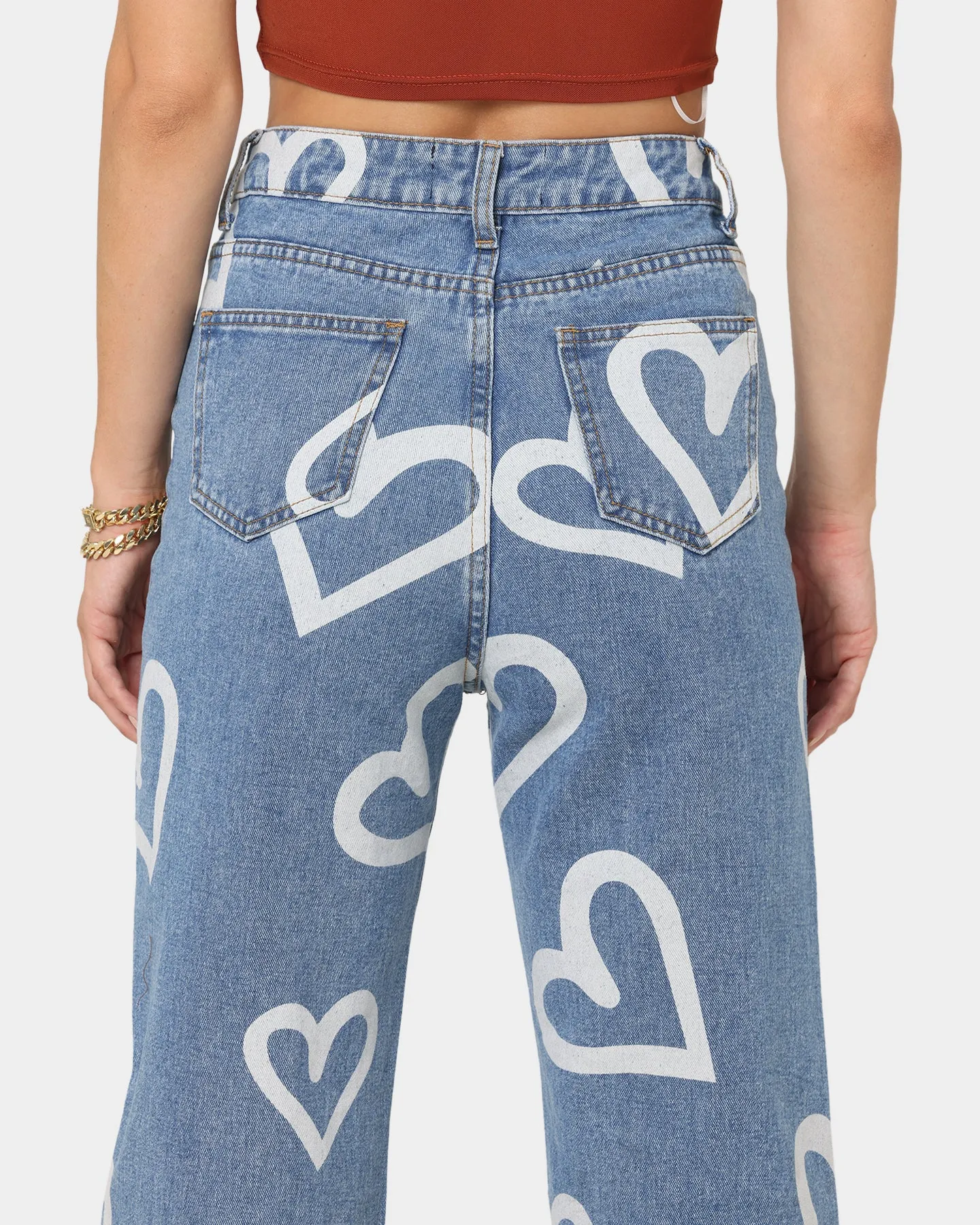 XXIII Women's Briony Love Heart Jeans Blue/White