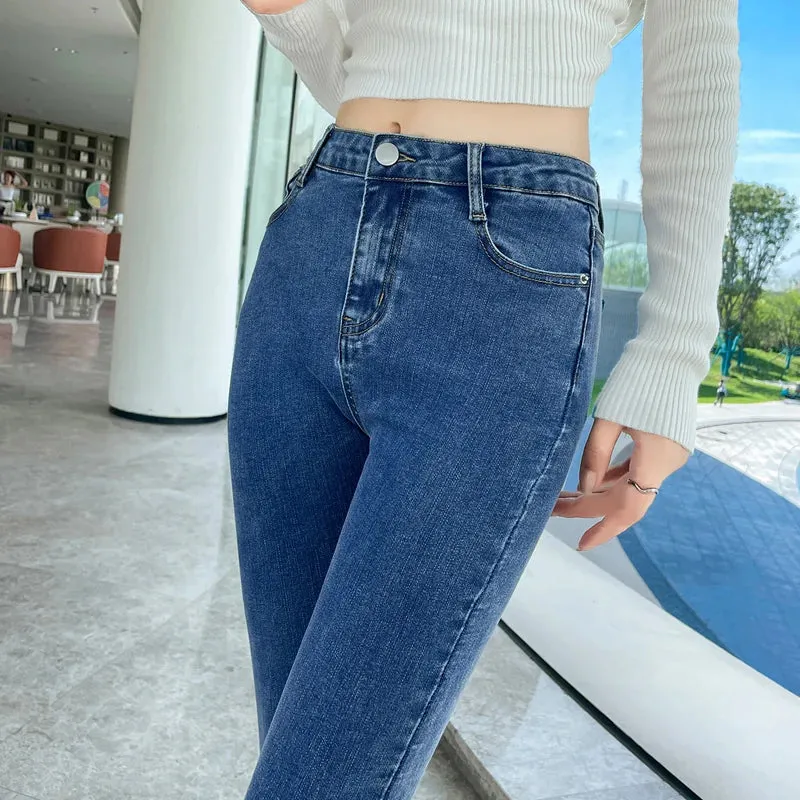 Y2k Women's Jeans Elastic Slim Fashion Pencil Pants Streetwear Jean Female Clothing Vintage Skinny Jeans Stretch Denim Trousers