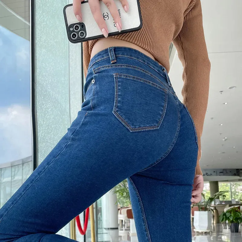 Y2k Women's Jeans Elastic Slim Fashion Pencil Pants Streetwear Jean Female Clothing Vintage Skinny Jeans Stretch Denim Trousers